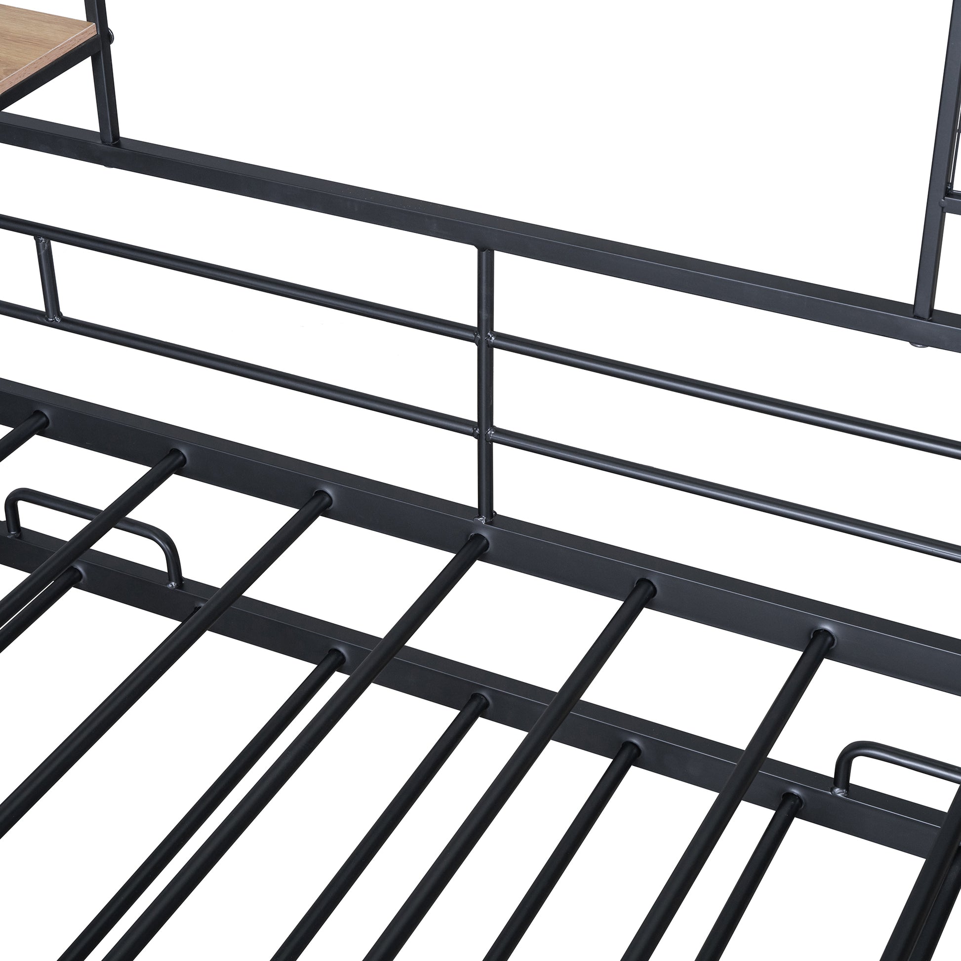 Twin Size Metal House Bed With Trundle, Black Twin Black Metal