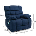 Massage Recliner Navy Blue Fabric