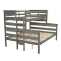 Wood Twin Xl Over Queen Bunk Bed With Ladder, Gray Twin Xl Box Spring Not Required Gray Wood Bedroom Bunk Solid Wood Mdf