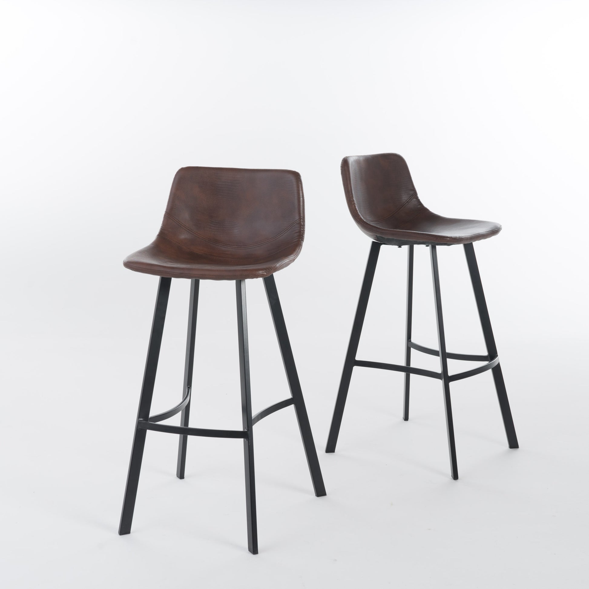 Set Of 2 30" Dax Faux Leather Barstool Brown Brown Set Of 2 Pu