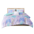 Watercolor Tie Dye Printed Comforter Set With Throw Pillow King Multicolor Polyester