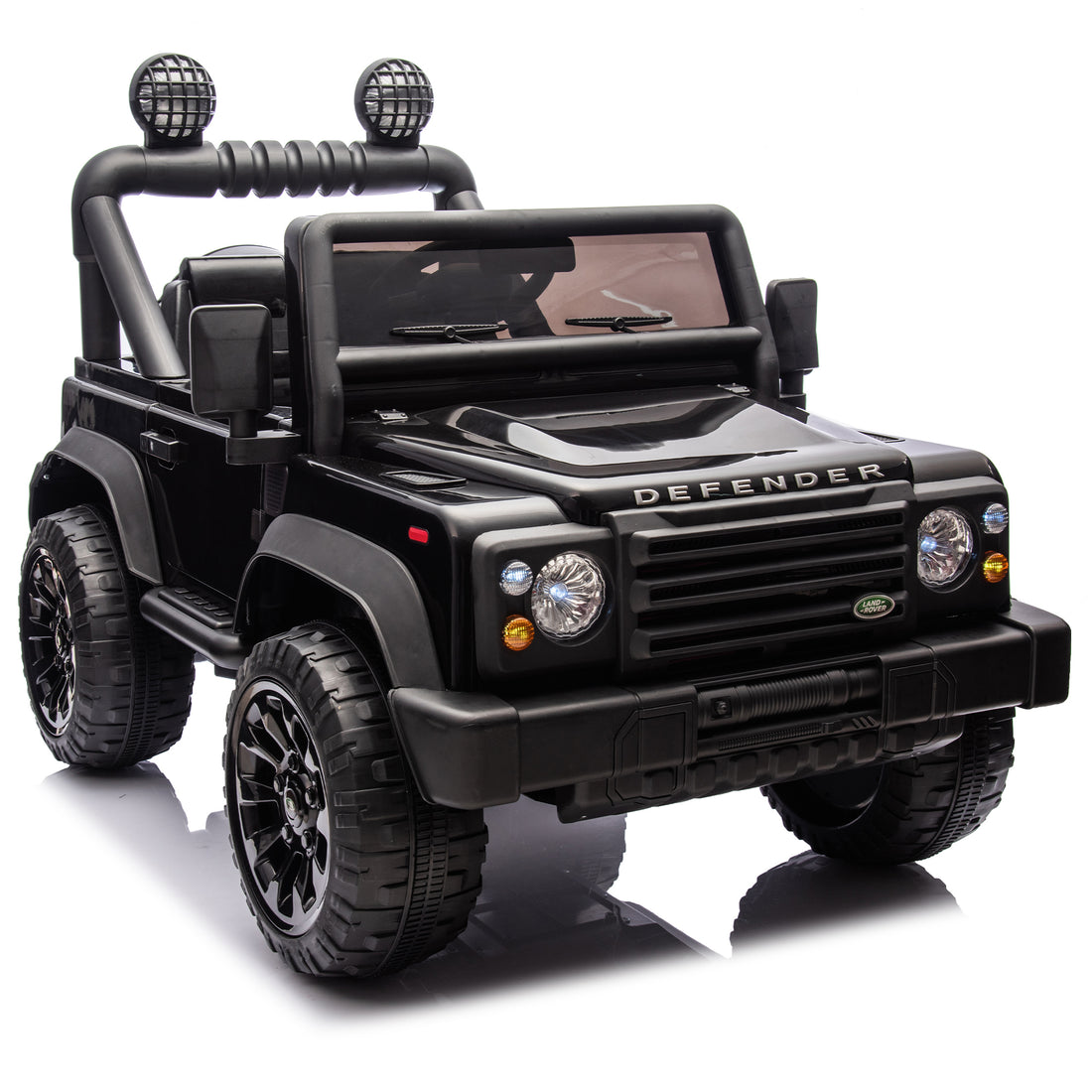 Licensed Land Rover Defender Volta 5008 24V Kids Ride On Car W Parents Control,2Wd,Four Wheel Suspension,Bluetooth,Mp3,Music,Adjustable Volume,Power Display,Led Lights,Speeds 1.86 3.11Mph For Kids 3 7 Black Polypropylene