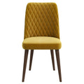 Katie Mid Century Modern Velvet Dining Chair Set Of 2 Yellow Velvet