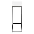 Accent Table, Console, Entryway, Narrow, Sofa, Living Room, Bedroom, White Laminate, Black Metal, Contemporary, Modern White Particle Board