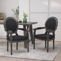 Dining Chair Mp2 Set Of 2 Black Wood Fabric