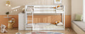 Twin Over Twin Bunk Bed With 4 Drawers And 3 Shelves White Twin White Solid Wood