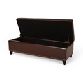 Baltimore Ottoman Chestnut Leather