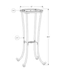 Accent Table, Side, End, Plant Stand, Round, Living Room, Bedroom, Contemporary, Modern Black Metal