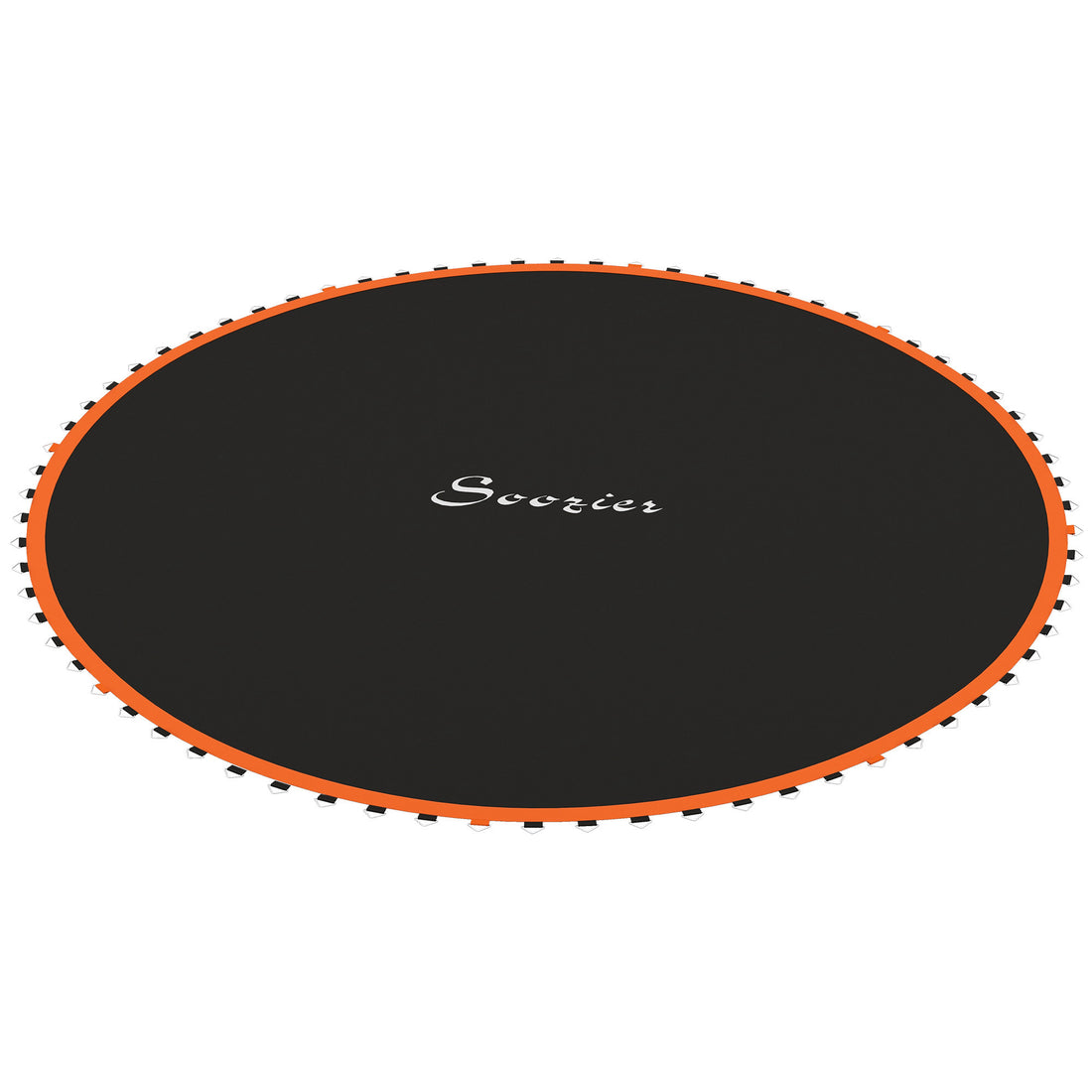 Soozier Trampoline Replacement Mat, Fits 12' Trampoline With 72 V Hooks & 5.5" Springs, Trampoline Mat With 8 Rows Of Stitching & Spring Pull Tool Spring & Frame Not Included , Orange Orange Plastic