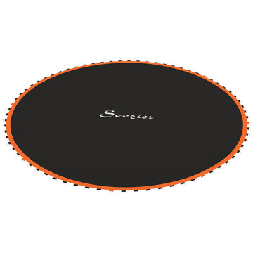 Soozier Trampoline Replacement Mat, Fits 12' Trampoline With 72 V Hooks & 5.5" Springs, Trampoline Mat With 8 Rows Of Stitching & Spring Pull Tool Spring & Frame Not Included , Orange Orange Plastic