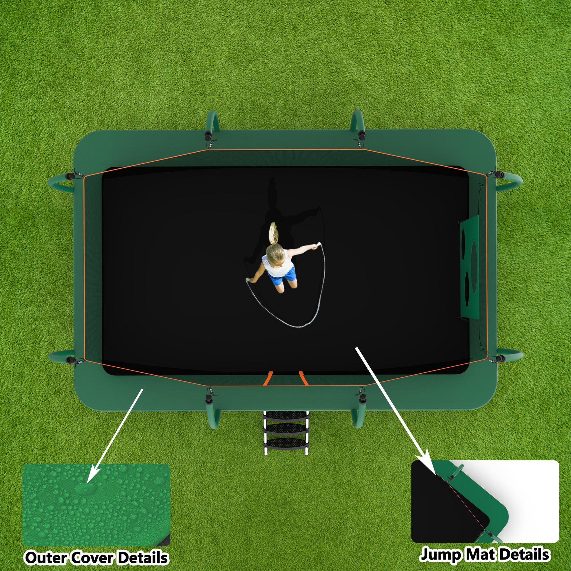 10*16Ft Trampoline Green Steel