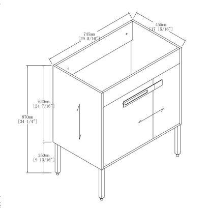 30 Inch Bathroom Vanity, Freestanding Bathroom Vanity Or Floating Is Optional Conversion, 30*18 00330Cg 1 Kd Packing Excluding Sink Cement Grey 2 Bathroom Freestanding Modern Plywood