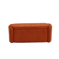 Coolmore Storage Ottoman,Bedroom End Bench,Upholstered Fabric Storage Ottoman With Safety Hinge, Entryway Padded Footstool, Ottoman Bench For Living Room & Bedroom Orange Orange Primary Living Space Foam Corduroy
