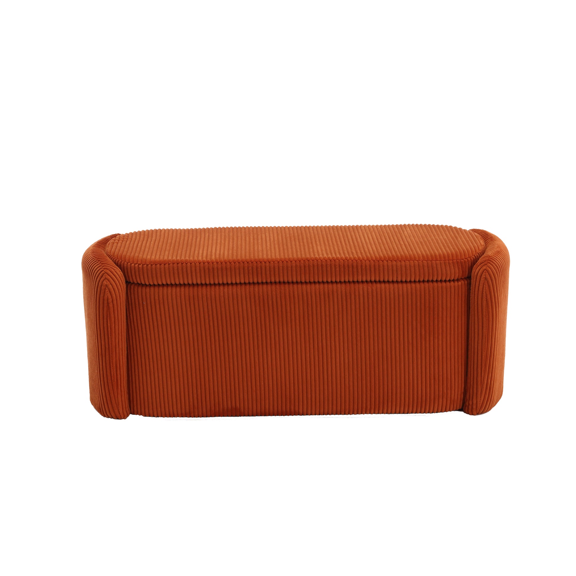 Coolmore Storage Ottoman,Bedroom End Bench,Upholstered Fabric Storage Ottoman With Safety Hinge, Entryway Padded Footstool, Ottoman Bench For Living Room & Bedroom Orange Orange Primary Living Space Foam Corduroy