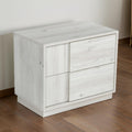 Wooden Nightstand With 2 Self Closing Drawers, White White Wood