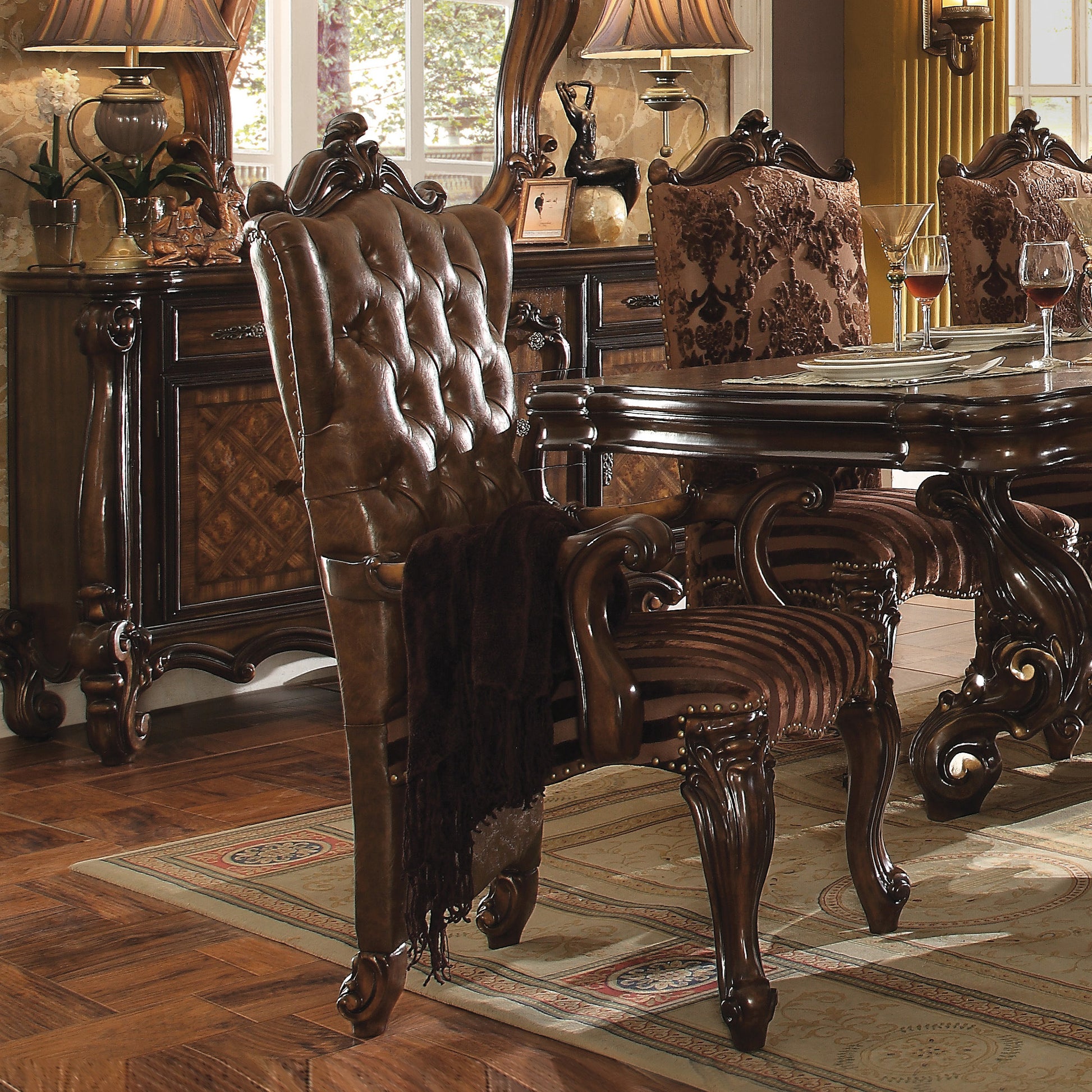 Light Brown And Cherry Oak Tufted Arm Chair Set Of 2 Solid Light Brown Dining Room Arm Chair Tufted Back Set Of 2 Faux Leather