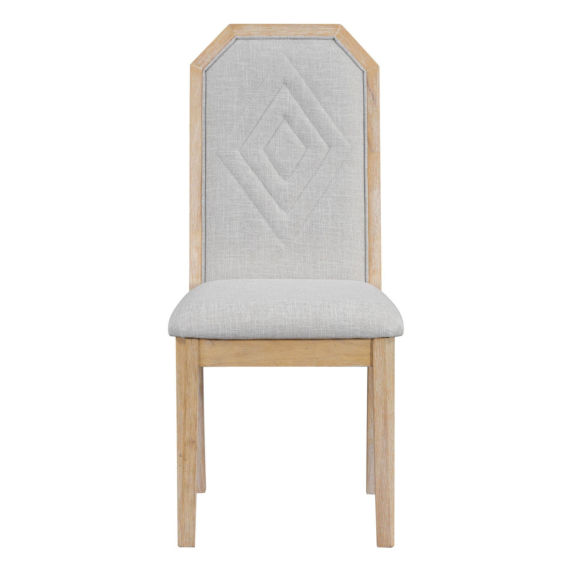 7 Piece Farmhouse Dining Set Classic Rustic Table And 6 High Back Design Chairs For Dining Room, Kitchen Natural Wood Wash Natural Wood Wash Solid Wood Mdf