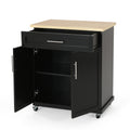 Kitchen Cart Black Wood