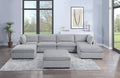 Dark Gray Color 7Pc Modular Sectional Set Corduroy Upholstery Couch 2X Corner Wedge 2X Armless Chairs 3X Ottomans Living Room Furniture Dark Gray Primary Living Space Cushion Back