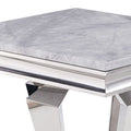Light Grey And Silver End Table - Light Grey Gray