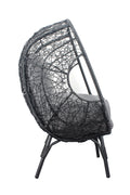 Patio Pe Wicker Egg Chair Model 3 With Black Color Rattan Grey Cushion And Side Table Yes Black Foam Steel