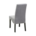 Set Of 2 Velvet Upholstered Dining Side Chairs, Grey And Black Solid Grey Dining Room Rectangular Dining Chairs Set Of 2 Mdf,Velvet