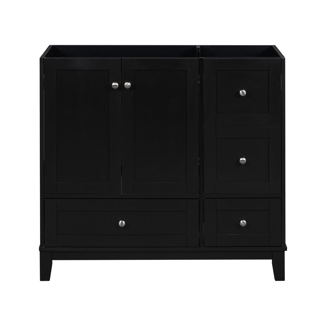 Cabinet Only 36" Bathroom Vanity Black Sink Not Included Black Bathroom Solid Wood Mdf