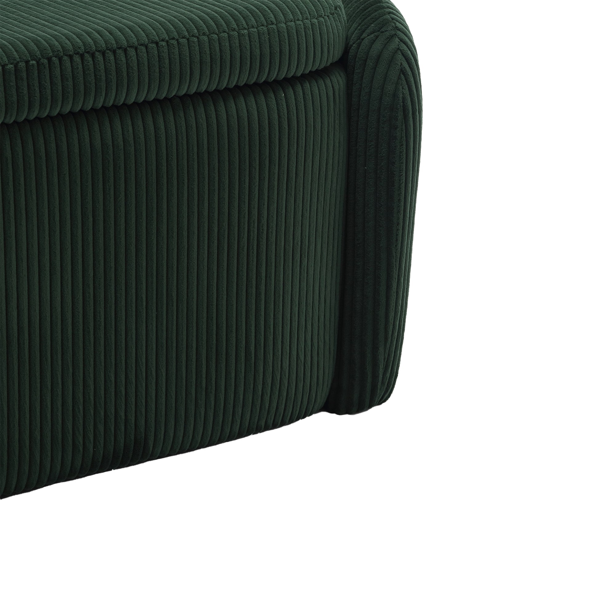 Coolmore Storage Ottoman,Bedroom End Bench,Upholstered Fabric Storage Ottoman With Safety Hinge, Entryway Padded Footstool, Ottoman Bench For Living Room & Bedroom Emerald Emerald Foam Corduroy