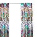 Vana 84 Inch Window Curtains, Decorative Paisley Print Design, Rod Pockets Multicolor Polyester