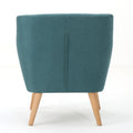 Club Chair, Mid Century Modern Fabric Club Chair, Dark Teal Natural Teal Fabric