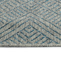 Modern, Transitional, Geometric, Southwestern, Textured High Low Cut & Loop 2' X 6' Runner Blue Polypropylene