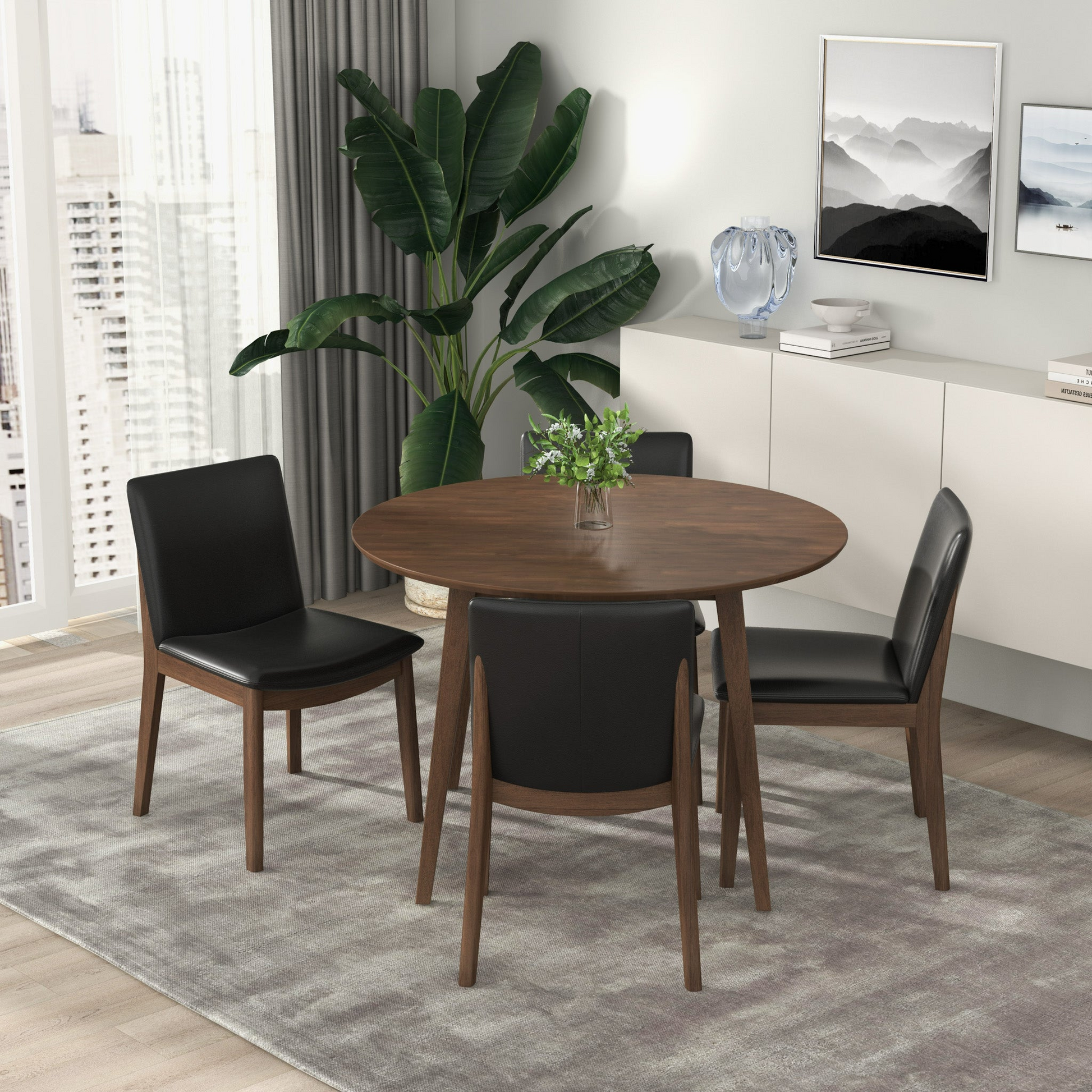 Paloma Dining Table Walnut Walnut Brown Seats 4 Brown Dining Room Oval Solid Wood