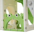 Kids Slide Playset Structure 8 In 1, Freestanding Ocean Themed Set With Slide, Arch Tunnel,Basketball Hoop And Telescope, Double Slides For Toddlers, Kids Climbers Playground Green 50 99 Lbs Cute 1 To 2 Years Hdpe Indoor & Outdoor Use