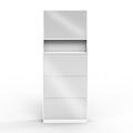 Shoe Cabinet With 3 Mirrors,Shoe Storage Cabinet For Entryway,Vertical Shoe Cabinet For Front Door Entrance,Outdoor,Bedroom,White Finish Vertical White Primary Living Space Glass Doors Mdf