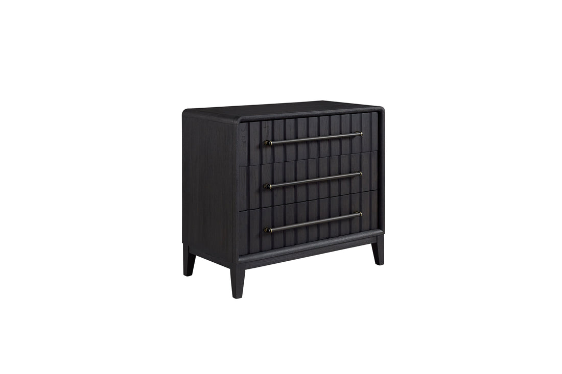 3 Drawer Bachelor Chest In Peppercorn Finish Black Solid Wood Mdf