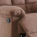 Plush Cushioned Recliner With Tufted Back And Roll Arms In Saddle Brown Brown Wood Metal