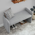 Bedroom Storage Stool, Linen Fabric Storage Stool, Large Storage Space,44.48 Inches, Can Be Used For Bed End, Living Room, Entrance Grey Grey Linen