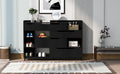 Shoe Storage Cabinet For Entryway With Drawers And Shelves, Modern Shoe Organizer Cabinet, Free Standing Shoe Rack For Hallway, Living Room Black Mdf