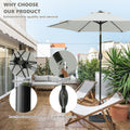 7.5Ft * 7.5Ft Patio Umbrella With Crank And Push Button Tilt, Outdoor Table Market Umbrella With Aluminum Pole Grey Grey Polyester
