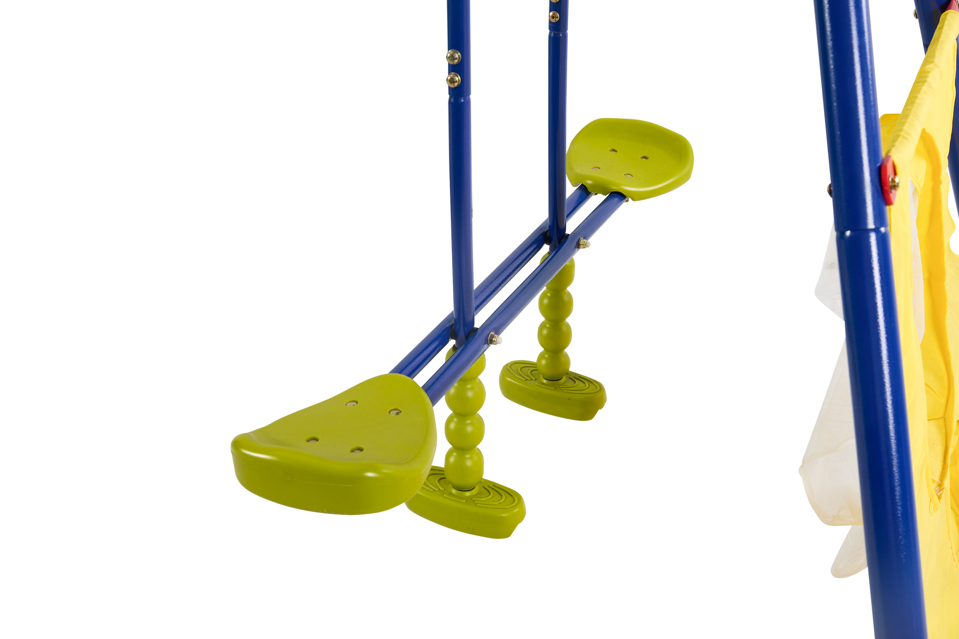 Xns092 Rinbow Colour Interesting Four Function Swingset With Net Swing And Face To Face Metal Plastic Safe Swing Seat 550Lbs For Outdoor Playground For Age 3 Blue Green Steel