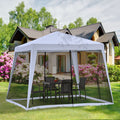 Outsunny 10'X10' Outdoor Canopy Tent, Slant Leg Sun Shelter With Mesh Sidewalls, Patio Tents For Parties, Grey Grey Steel