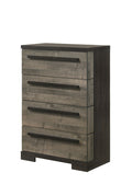 1Pc Contemporary 4 Drawer Chest Brown Gray Finish Wooden Bedroom Furniture Brown Brown Bedroom Contemporary,Transitional Wood