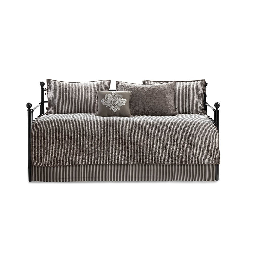 6 Piece Reversible Daybed Cover Set Dark Grey Daybed Dark Grey Cotton