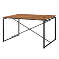 Oak And Black Dining Table With Metal Sled Base Oak Seats 4 Dining Room Industrial Rectangular Wood Metal Sled