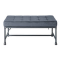 Grey And Sandy Grey Tufted Bench Grey Bedroom Grey Industrial Fabric Metal