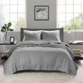 3 Piece Quilt Set Grey Full Queen Full Grey Cotton