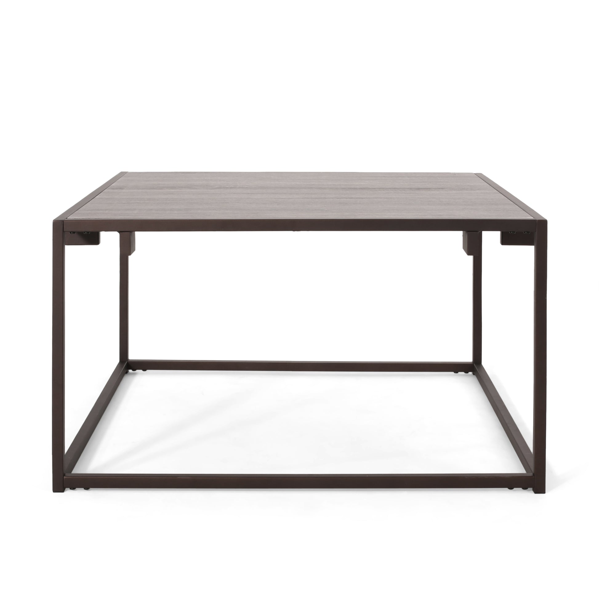Modern Industrial Coffee Table, Gray And Bronze Grey Primary Living Space Coffee & End Tables Rectangular Mdf