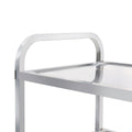 3 Tier Stainless Steel Cart, Serving Cart With Wheels, Restaurant, Household, Service Trolley, 360 Rotation Storage Cart With Locking Wheels 37.4 * 19.2 * 36.6'' L*W*H Rolling Kitchen Food Cart White Silver Stainless Steel