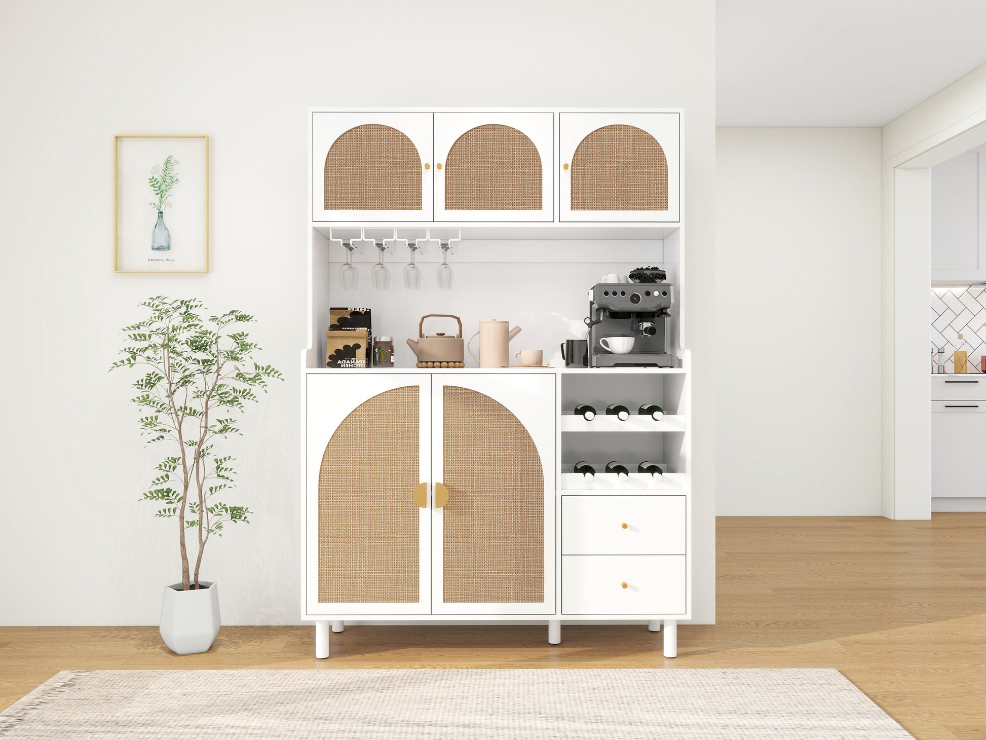 Accent Storage Cabinet, Suitable For Living Room, Bedroom, Dining Room, Study White Mdf