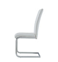 Altis Fabric White Dining Chairs Kit Of 4 White Stainless Steel